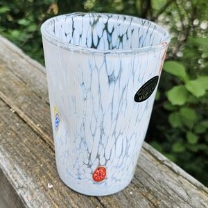 Murano White Cloud Millefiori Goto Tumblers 6 piece Set